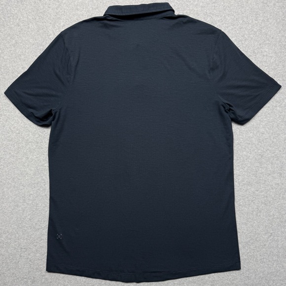 Lululemon Polo Shirt Mens Medium Blue Evolution Slim Fit Short Sleeve Stretch - Picture 3 of 7